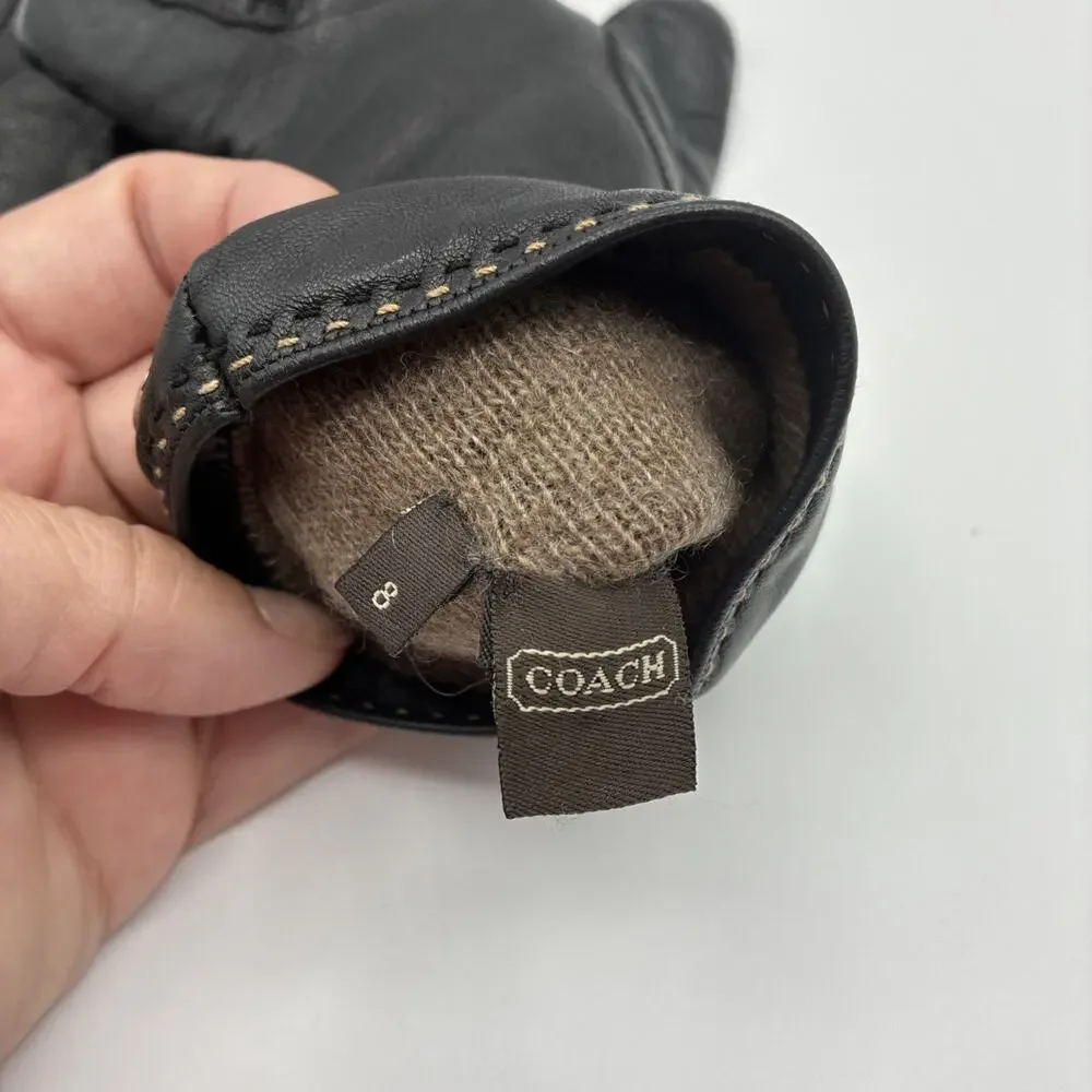 Coach Black Leather Women's Gloves Size 8